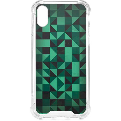 Black & Green iPhone XS Clear Case