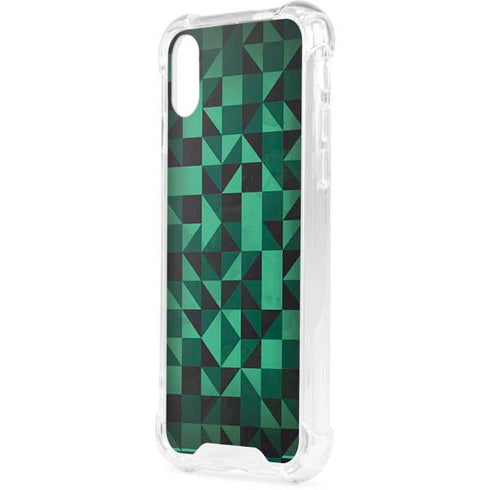 Black & Green iPhone XS Clear Case