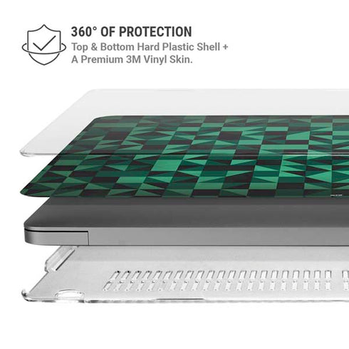 Black & Green MacBook Pro 14in (2021-24) Case plus Skin