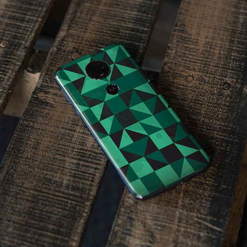 Black & Green Moto E5 Plus Skin