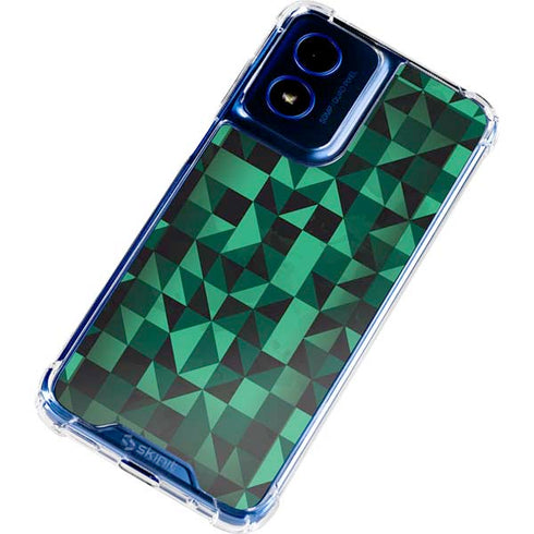 Black & Green Moto G Play 4G (2024) Clear Case