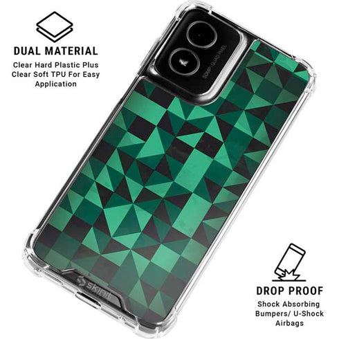 Black & Green Moto G Power 5G (2024) Clear Case