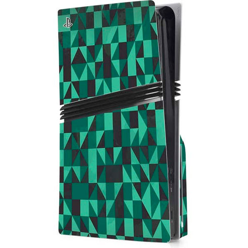 Black & Green PS5 Pro Disk Console Skin