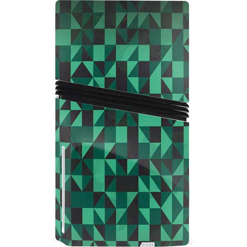 Black & Green PS5 Pro Disk Console Skin