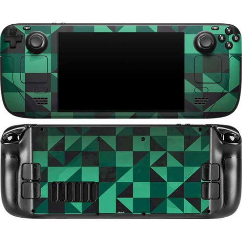 Black & Green Steam Deck Handheld Gaming Computer OLED Skin