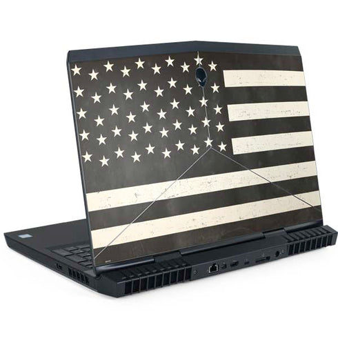 Black & White USA Flag Dell Alienware Skin