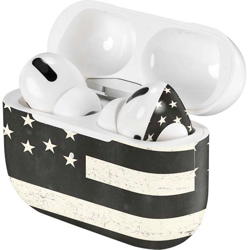 Black & White USA Flag AirPods Skins