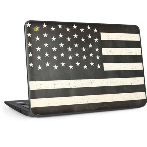 Black & White USA Flag HP Chromebook Skin