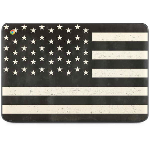 Black & White USA Flag HP Chromebook Skin