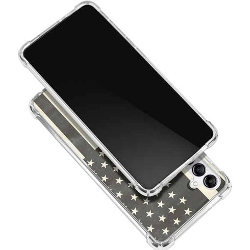 Black & White USA Flag Gabb Phone 4 Clear Case