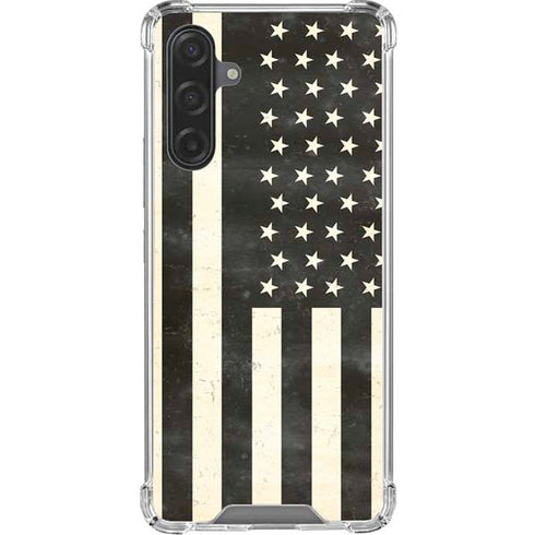 Black & White USA Flag Galaxy A17 Clear Case