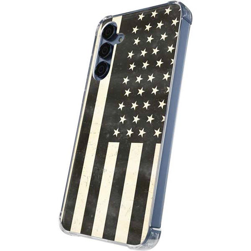Black & White USA Flag Galaxy A35 5G Clear Case