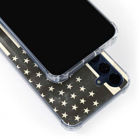 Black & White USA Flag Galaxy A35 5G Clear Case