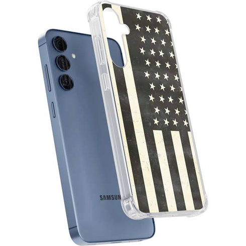Black & White USA Flag Galaxy A55 5G Clear Case