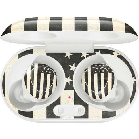 Black & White USA Flag Galaxy Buds Plus Skin