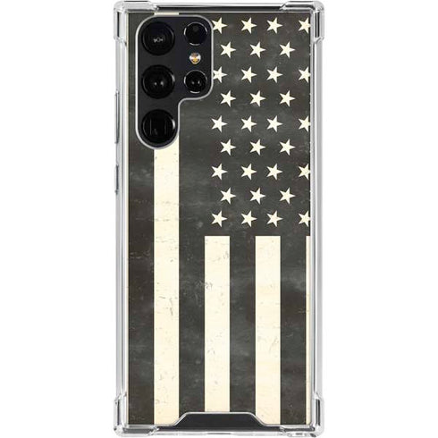 Black & White USA Flag Galaxy S23 Ultra Clear Case