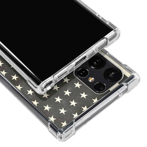 Black & White USA Flag Galaxy S23 Ultra Clear Case