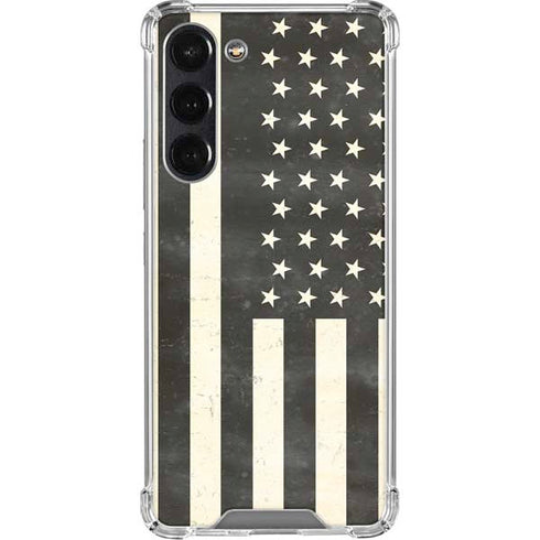 Black & White USA Flag Galaxy S24 FE Clear Case
