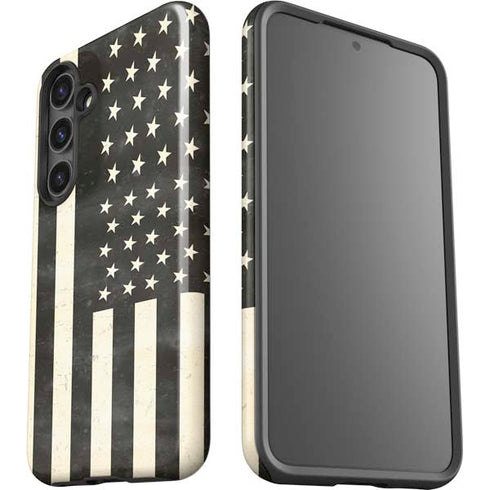 Black & White USA Flag Galaxy S25 Plus Impact Case