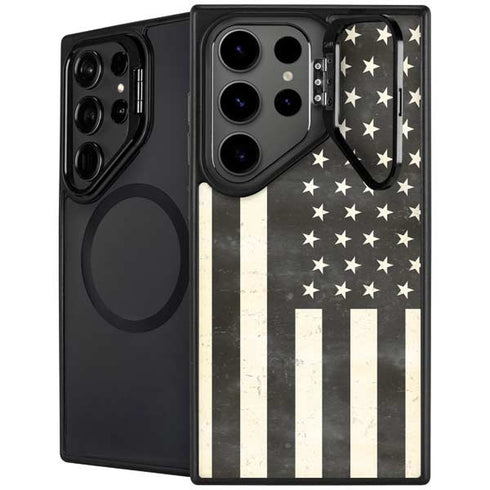 Black & White USA Flag Galaxy Cases