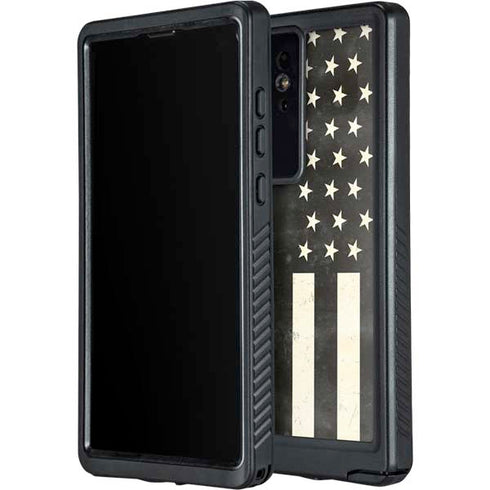 Black & White USA Flag Galaxy S24 Ultra Waterproof Case