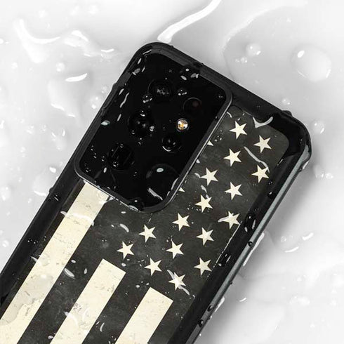 Black & White USA Flag Galaxy S24 Ultra Waterproof Case