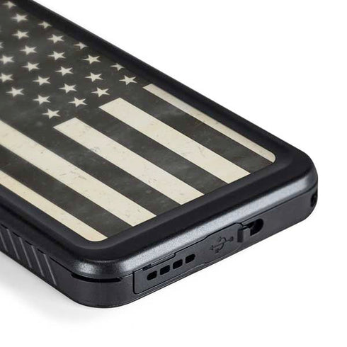 Black & White USA Flag Galaxy S24 Waterproof Case