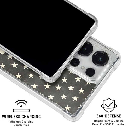 Black & White USA Flag Galaxy S25 Ultra Clear Case