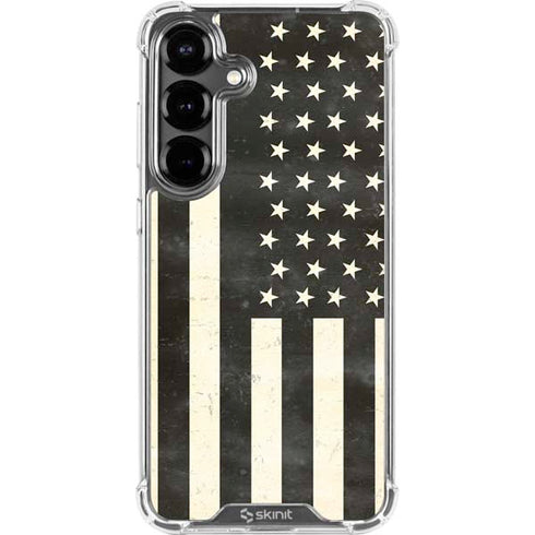 Black & White USA Flag Galaxy S26 Clear Case