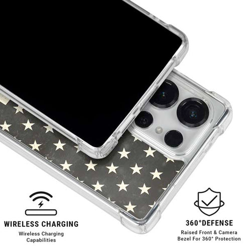 Black & White USA Flag Galaxy S26 Ultra Clear Case