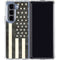 Black & White USA Flag Galaxy Z Fold5 5G Clear Case