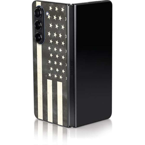 Black & White USA Flag Galaxy Z Fold5 5G Skin