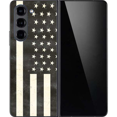 Black & White USA Flag Galaxy Z Fold5 5G Skin