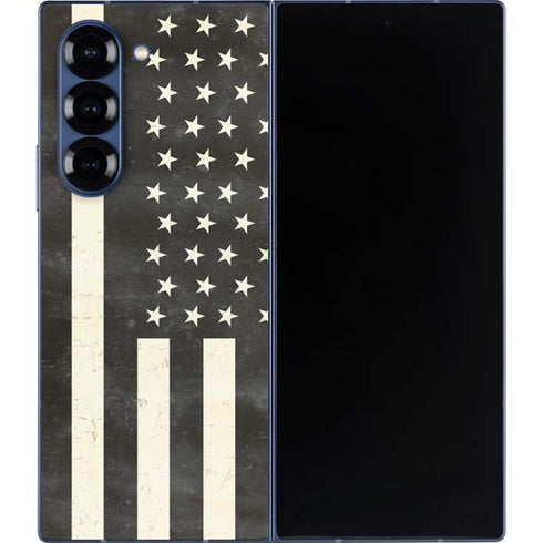 Black & White USA Flag Galaxy Z Fold6 Skin