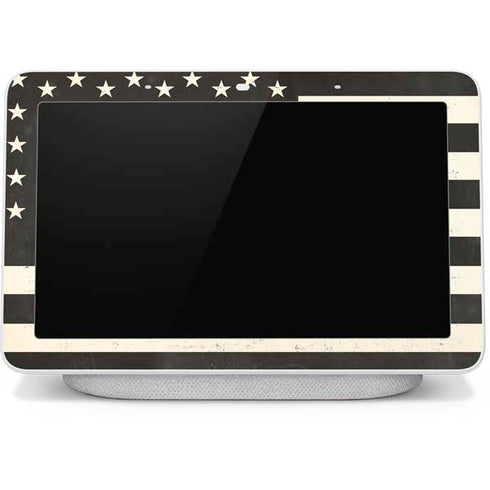Black & White USA Flag Google Home Hub Skin