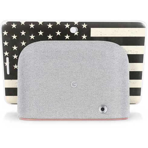 Black & White USA Flag Google Home Hub Skin