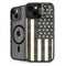 Black & White USA Flag iPhone 15 Plus Kickstand Case