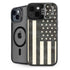 Black & White USA Flag iPhone 15 Plus Kickstand Case