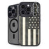 Black & White USA Flag iPhone 15 Pro Kickstand Case