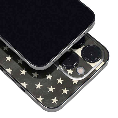 Black & White USA Flag iPhone 15 Pro Max Skin