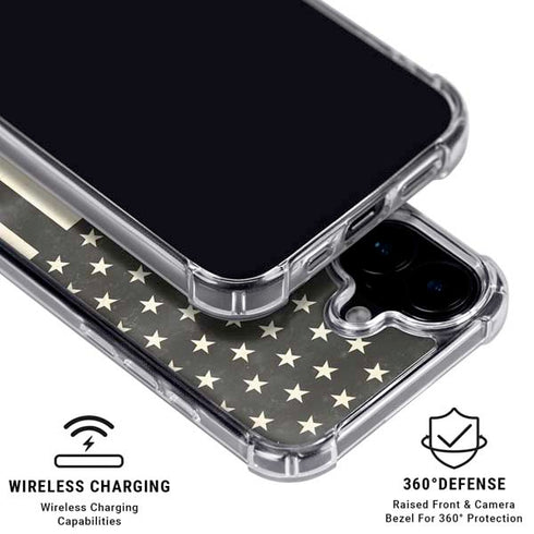 Black & White USA Flag iPhone 16 Plus MagSafe Case