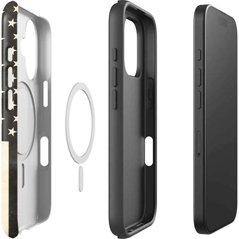 Black & White USA Flag iPhone 16 Plus Magsafe Impact Case