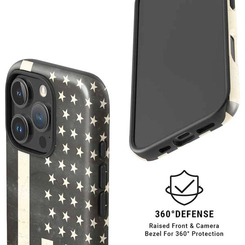 Black & White USA Flag iPhone 16 Pro Max Magsafe Impact Case