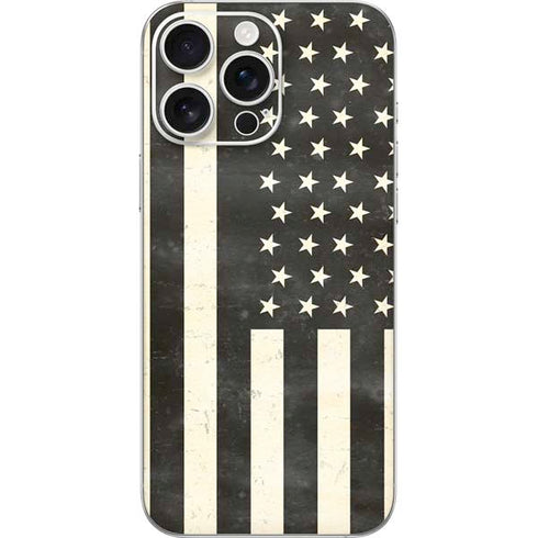 Black & White USA Flag iPhone 16 Pro Max Skin