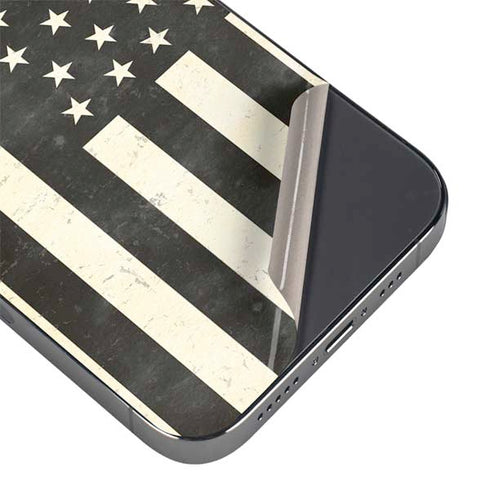 Black & White USA Flag iPhone 16 Pro Max Skin