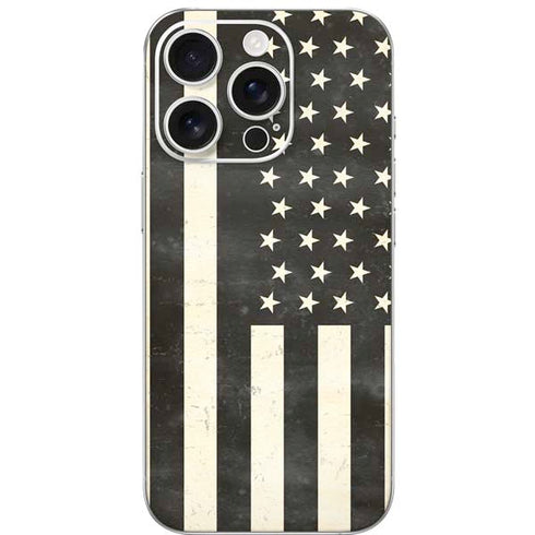 Black & White USA Flag iPhone 16 Pro Skin