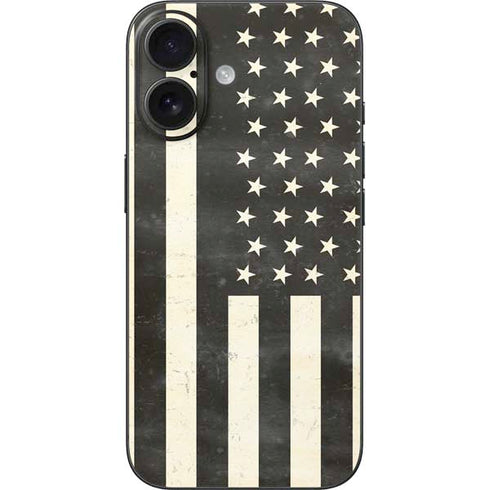 Black & White USA Flag iPhone 16 Skin