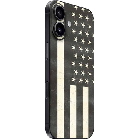 Black & White USA Flag iPhone 16 Skin