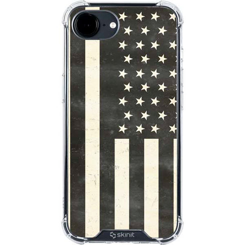 Black & White USA Flag iPhone 16e Clear Case