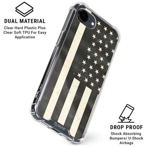 Black & White USA Flag iPhone 16e Clear Case